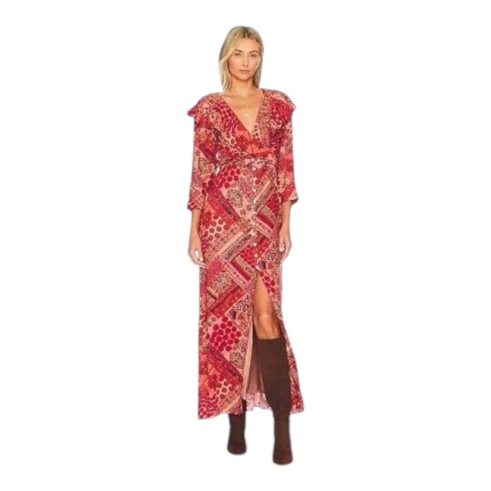 Free People Lennon Maxi Dress Primrose Combo size Small
